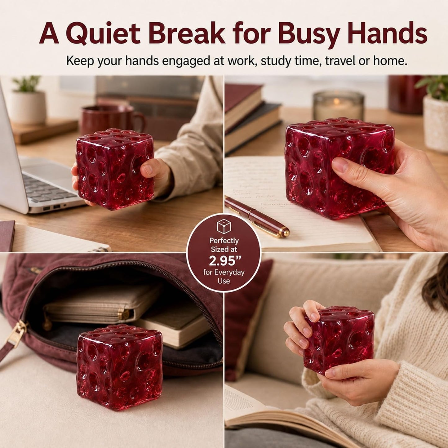 Red Cheese Block Vaseline Squishy – 2 Inch Ultra-Soft Fidget Toy