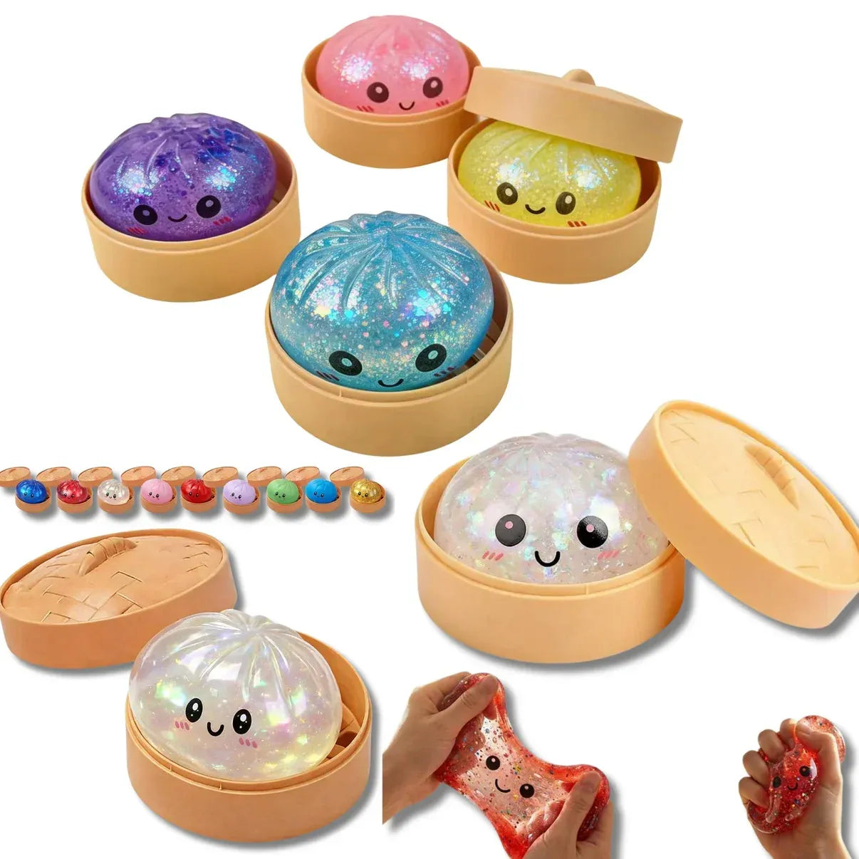 Mini Glitter Dumpling Squishy – Mystery Sensory Toy