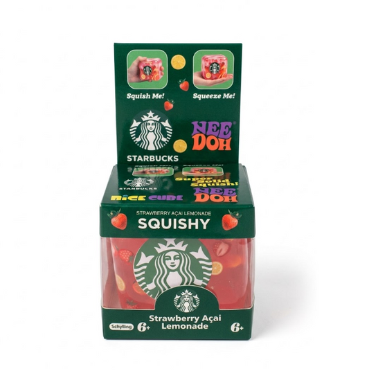 NeeDoh Starbucks Nice Cube sensory fidget toy in retail display packaging