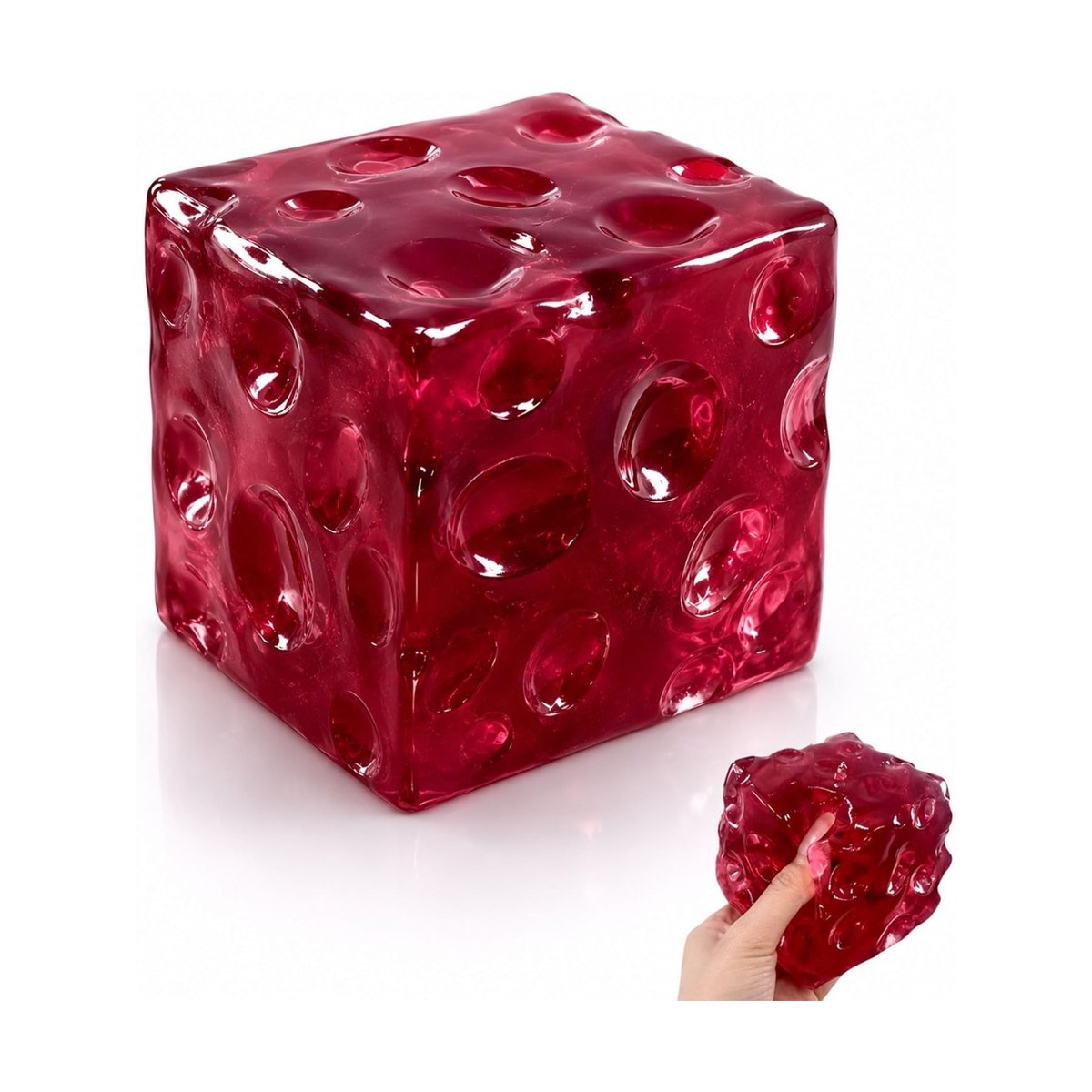 Red Cheese Block Vaseline Squishy – 2 Inch Ultra-Soft Fidget Toy